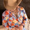 Camisa multicolor con estampados triangulares FOR2866 — vista posterior