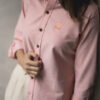 Camisa básica naranja oxford FOR2874 — vista lateral