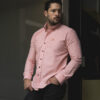 Camisa básica naranja oxford FOR2870 — vista lateral