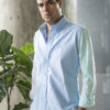 Camisa de combinaciones azul cielo, menta y rosa FOR2875 — vista lateral