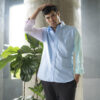 Camisa de combinaciones azul cielo, menta y rosa FOR2875 — vista posterior
