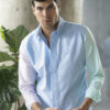 Camisa de combinaciones azul cielo, menta y rosa EQ477 — vista lateral