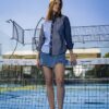 Camisa de combinaciones gris, azul cielo y marino FOR2899 — vista posterior