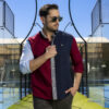 Camisa de combinaciones azul marino, vino y azul cielo FOR2904 — en modelo