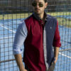 Camisa de combinaciones marino, vino y azul cielo EQ485 — en modelo