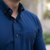 Camisa básica azul acero FOR2883 — vista posterior