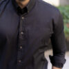 Camisa básica negra FOR2886 — vista posterior