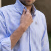 Camisa de rayas azul cielo FOR2890 — vista posterior