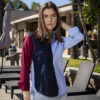 Camisa de combinaciones cielo, marino y vino FOR2903 — vista lateral