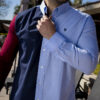 Camisa de combinaciones cielo, marino y vino FOR2902 — detalle
