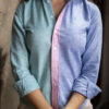 Camisa de combinaciones azul cielo, menta y rosa FOR2935 — vista frontal