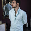 Camisa básica verde menta FOR2912 — vista lateral