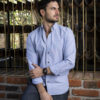 Camisa básica azul marino FOR2918 — vista posterior