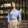 Camisa básica azul marino FOR2919 — detalle