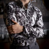 Camisa con estampado graffiti color carbón FOR2943 — vista posterior