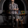 Camisa con estampado geométrico color carbón FOR2941 — vista lateral