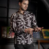 Camisa con estampado geométrico color carbón FOR2941 — detalle