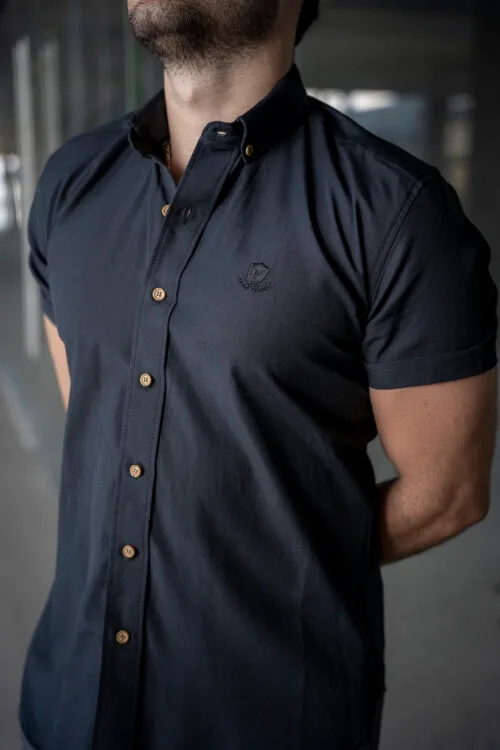 Camisa de manga corta negra FOR2966 — vista posterior