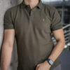Playera polo verde militar POL0006 — detalle