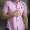 Camisa de manga corta rojizo FOR2968 — vista frontal