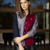 Camisa de combinaciones vino, gris y marino FOR2901 — vista lateral