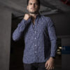 Camisa de estampados de aros azules FOR2959 — detalle