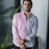 Camisa de combinaciones de rayas menta, rosa y azul FOR2977 — detalle