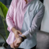 Camisa de combinaciones de rayas menta, rosa y azul FOR2977 — vista frontal