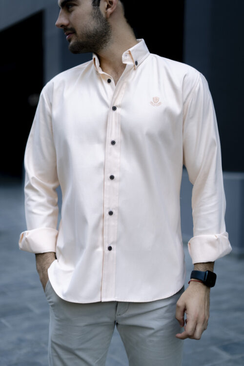 Camisa básica durazno FOR2981 — vista posterior