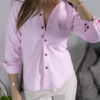 Camisa básica rosa oxford FOR2984 — vista frontal