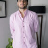 Camisa básica rosa oxford FOR2983 — vista posterior