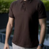 Playera polo café POL0012 — vista frontal