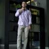 Camisa básica lila FOR2979 — detalle