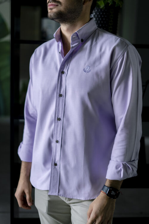 Camisa básica lila FOR2979 — vista frontal