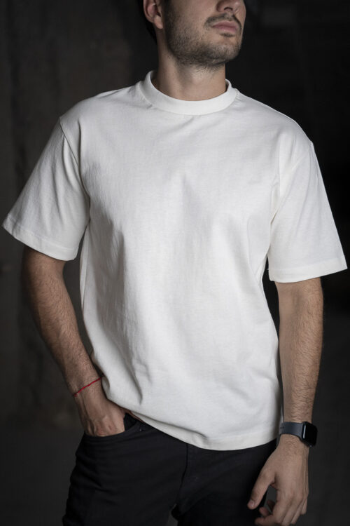 Playera oversize hueso OV0002 — vista frontal
