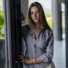 Camisa básica gris oxford FOR2986 — vista lateral