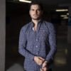 Camisa de estampados de aros azules FOR2959 — vista frontal