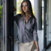 Camisa básica gris oxford FOR2986 — detalle