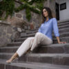 Camisa básica azul cielo FOR3006 — vista lateral