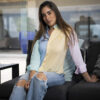 Camisa de combinaciones amarillo, azul, menta y rosa FOR2992 — vista lateral