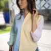 Camisa de combinaciones amarillo, azul, menta y rosa FOR2992 — vista posterior