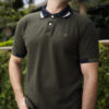Playera polo elite verde y marino POL0015 — vista frontal