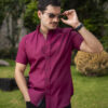 Camisa de manga corta vino FOR3003 — vista posterior