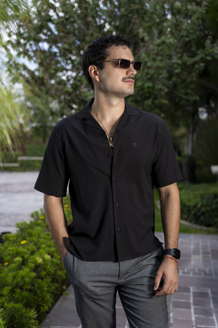 Camisa Stretch Unisex De Manga Corta Color Negro FOR2993 0 00 MXN 