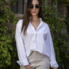 Camisa stretch unisex de color blanco FOR2996 — vista alternativa