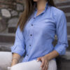 Camisa básica azul cielo FOR3006 — vista posterior