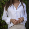 Camisa stretch unisex de color blanco FOR2996 — imagen 8
