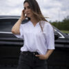 Camisa stretch unisex de manga corta color blanco FOR2995 — imagen 8