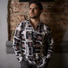 Camisa de estampados de arte FOR2947 — detalle de tela