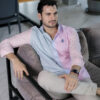 Camisa de combinaciones de rayas rosa y menta FOR2973 — vista posterior